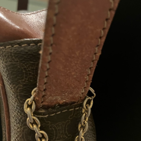 CELINE MACADAM CROSSBODY BAG ADJUSTABLE STRAP MADE IN ITALY Measures 10 X 7.5 in - Picture 12 of 16